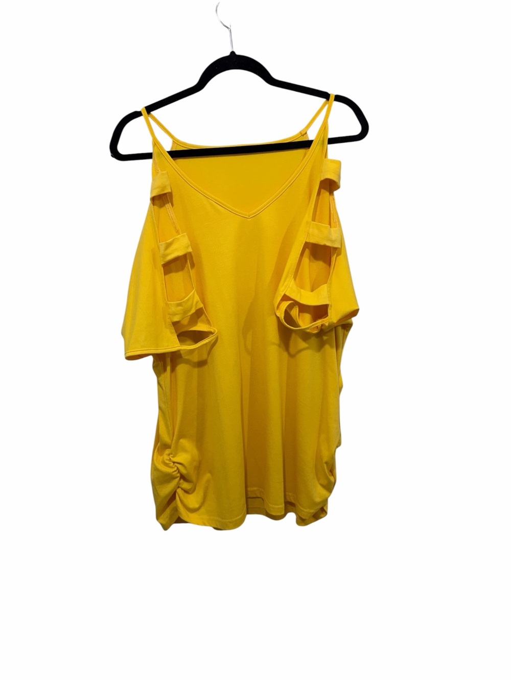 Yellow Cold-Shoulder Top